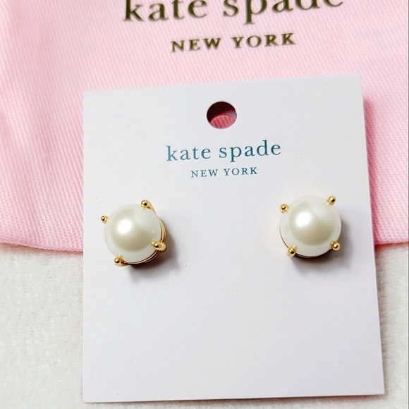 Kate Spade Rise and Shine Cream Blush Studs with KS Jewelry Bag - Picture 1 of 5